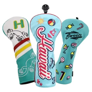 PU Leather Golf Wood Club Cover, Beer Pattern