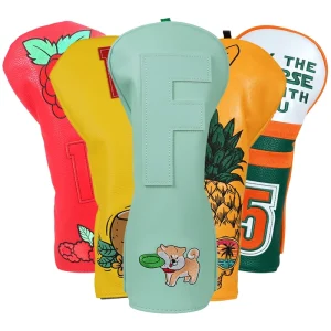 PU Leather Luxury Golf Accessories Gift Driver Fairway Golf Headcover Waterproof Golf Head Cover