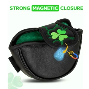 PU Leather Mallet Putter Golf Headcover with Custom Logo Embroidery