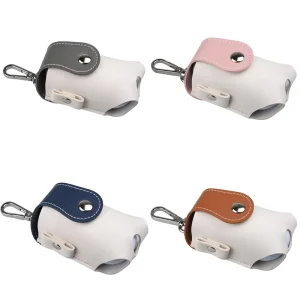 PU Leather Mini Portable Pocket Golf Ball Pouch with Hook Durable Golf Accessories Storage