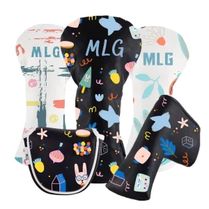 PU Leather Printing Embroidery Golf Driver Headcover