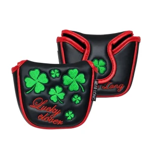 PU Leather Retro Style Embroidered Golf Head Covers for Driver, Fairway, Putter, and Hybrid Clubs with Magnetic Closure