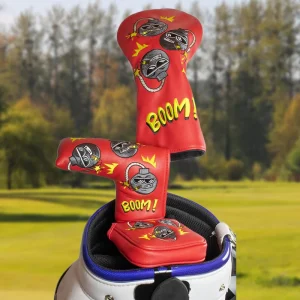 PU Leather Waterproof Customizable Golf Club Head Cover with Magnetic Closure