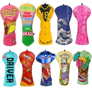 PU Leather Wood Driver Golf Club Headcover