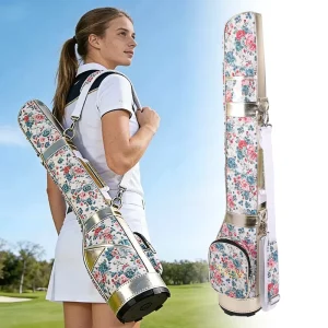Park Golf Bag Colorful Flower Pattern Stand Bag Lightweight Portable Golf Club Carrier for Park Golf Equipment Organizer