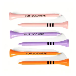 Pastel Color Blank Silk Screen Printed Natural Bamboo Wooden Golf Tees Custom Logo Golf Club Advertising Giveaways