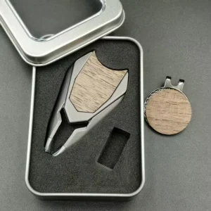 Patent Golf Accessories Custom Strong Magnetic Walnut Ball Marker Shield Shaped Golf Divot Repair Tool