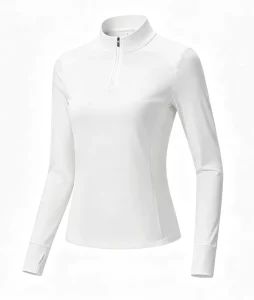 Pearl White Slim Fit Cooling Fabric UPF Sun Protection 4 way Stretch Quick Dry Breathable Elegant UV Long Sleeve Jacket