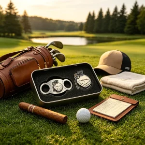 Perfect Big Luxury Steel Cigar Knife Cutter With Back Stop Scissor Bottle Opener Gift Box V Cut Golf Ball Marker