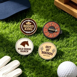 Perfect High End Design Golf Ball Markers With Clip Golf Ball Marker Metal Custom Soft Enamel Golf Ball Marker