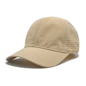 Perforated Side Panels Sports Cap Quick Drying Running Hat for Men Women Breathable 6-Panel Outdoor Baseball Cap