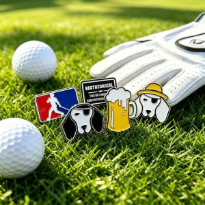 Permanent Marker Custom pvc Silver Metal Etched 3d 25mm Golf Ball Marker Custom Spot Sublimation Metal Golf Divot Tool