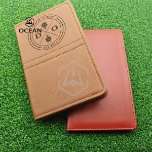 Personal Custom Golf Score Card Holder Sublimation Blank White Custom Leather Golf Scorecard Cover Holder