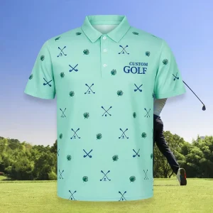 Personalised Men’s Golf Polo Shirts with All Over Print Quick Dry Performance Polo for Team Club and Events Sportswear