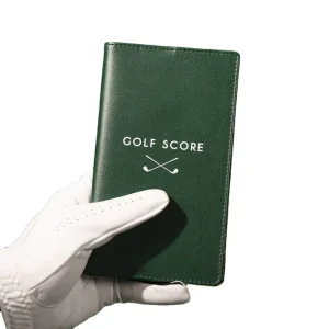 Personalised PU Leather Golf Score Card Holder Yardage Book Holder with Golf Gifts for Golfers Dad