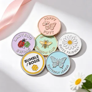 Personalised Promotion Golf Ball Marker Letters Golf Ball Hat Clip Markers Bulk Metal Blank Golf Ball Markers