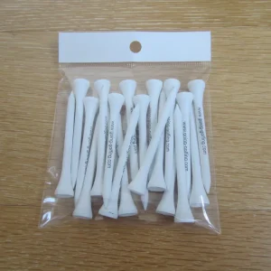 Personalized 70mm Printed Wooden Golf Tees, 10 Tees Per Poly Bags, Small PE Bag Packed Golf Tee