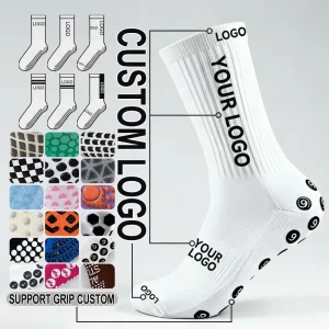 Personalized Branding Breathable Football Basketball High Elasticity Custom Logo Grip Socks