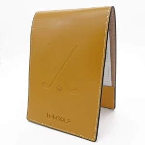 Personalized Brown Genuine Leather Golf Scorecard and Yardage Book Holder