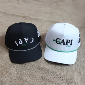 Personalized Custom Golf Hats Lightweight Performance Cap Breathable Golf Rope Hat with Embroidery Logo for Men Women Sports OEM