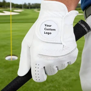 Personalized Customizable Design Logo Sports Golf Gloves Genuine Leather Waterproof Soft Anti Slip Breathable Unisex