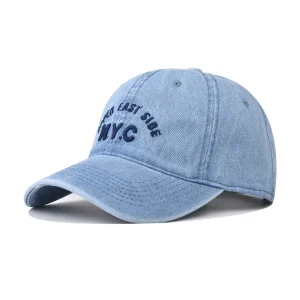 Personalized Denim Fabric Hat Vintage Distressed Embroidery Washed Cotton Denim Source Factory Urban Brands Fast Shipping