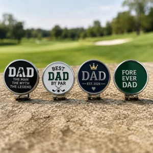 Personalized Funny Luxury Engraved Custom Magnet Golf Hat Clip Ball Marker for Father’s Day Gift