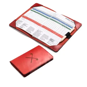 Personalized Genuine Cowhide Leather Golf Scorecard Holder