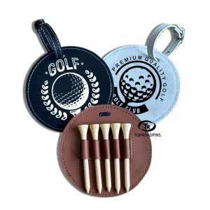 Personalized Golf Gift Box Include Set of Three Golf Balls with Monograms and a Golf Bag Tag with Tee Holder