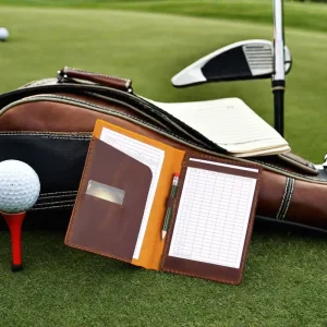 Personalized Golf Scorecard and Yardage Book Holder Leather Yardage Book Cover Golf Scorecard Holder Golf Accessories