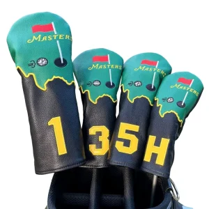 Personalized Green Embroidery Polyurethane Golf Club Cover Masters Flag Design Protective Factory Direct Driver Headcover Custom