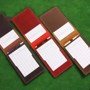 Personalized Leather Golf Scorecard Holder Cover Leather Golf Scorecard Book Cover Holder With Pencil Holder Golf Products