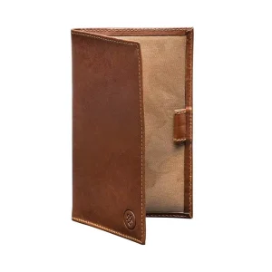 Personalized Leather Golf Scorecard Holder Tan Cover Customizable Size for Yardage Book Pencil