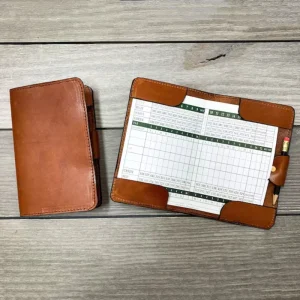 Personalized Leather Golf Scorecard Holder Yardage Book Holder Cover