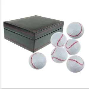 Personalized Luxury Golf Ball Gift Set Model PUB06 Custom Logo Premium Packaging Black PU