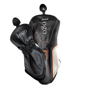 Personalized PU Leather Golf Headcover for Fairway Wood Customizable Number Elastic Band Waterproof