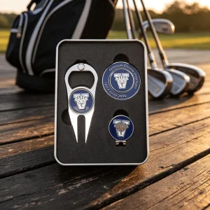Personalized Promotional Gift New Custom Simple Portable Factory Enamel Ball Marker Golf Hat Clip Set