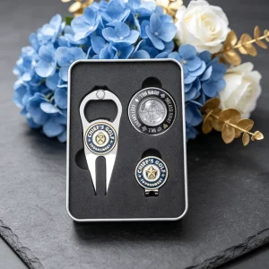 Personalized Promotional Gift New Custom Unique Shape Yellow Golf Ball Marker Hat Clip Set