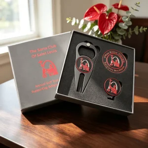 Personalized Promotional Gift New Custom Unique Shape Yellow Vintage Golf Ball Markers Set Box