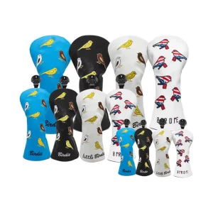 Personalized Pu Leather Golf Club Headcovers Embroidery Printed Logo Customized Golf 1 3 5 Driver Fairway Head Cover