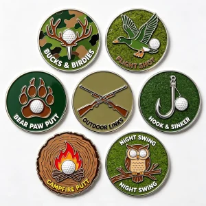 Personalized Various Style Funny Golf Ball Marker Flower Ball Marker Clips Customized Duo Golf Ball Marker