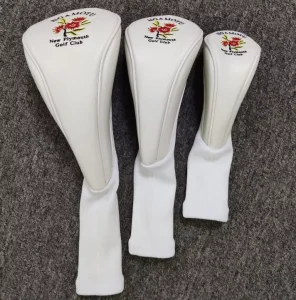 Personalized Waterproof Leather Golf Club Head Covers for Driver Fairway Hybrids with Sock