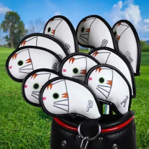 PinMei Animals Style Golf Club Head Covers Iron Cover Set PU Leather Embroidery Custom Color Durable Portable Golf