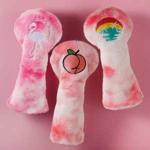 Pink Flamingo Golf Driver Head Cover Premium PU Leather Golf Accessories Bulk Whole Sale Golf Headcover