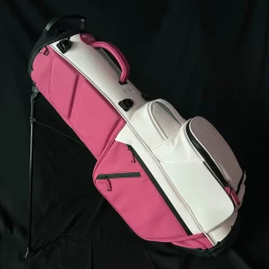 Pink Waterproof PU Leather Golf Stand Bag with Zipper