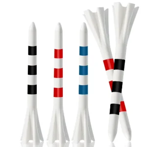 Plastic Golf Tees Printed Stripes Low Resistance Durable Golf Ball Tee 70mm 80mm Golf Accessories