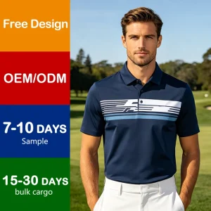 Plus Size Golf Polo Shirt Custom Printed Quick Dry Breathable Polyester Anti Wrinkle Casual Bulk Golf Apparel