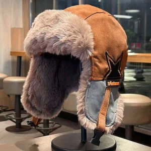 Plush Lining Men Winter Ushanka Trapper Hat Earflap Hunting Ski Cycling Cap
