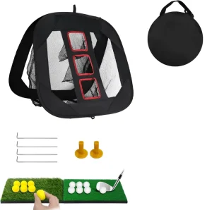 Pop Up Golf Chipping Net Ultimate Target Training Chip Aids for Precision and Distance Outdoor Indoor Practice Golfer Gift