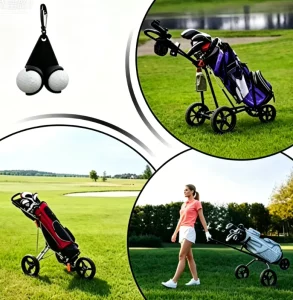 Portable 2 Golf Ball Holder with Carabiner Clip Golf Bag Accessory for Golfer Gift